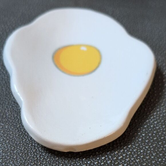 Egg-Inspired Ceramic Dish Spoon Rest Signed Palmer - Picture 4 of 9